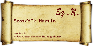 Szoták Martin névjegykártya