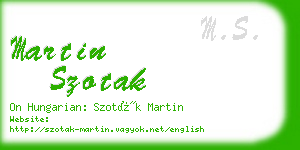 martin szotak business card